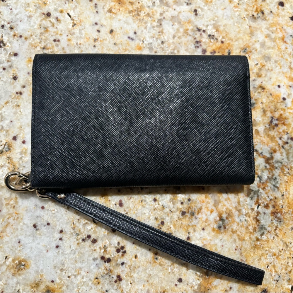 Kate Spade Black Saffiano Wristlet Envelope Wallet - Picture 9 of 12